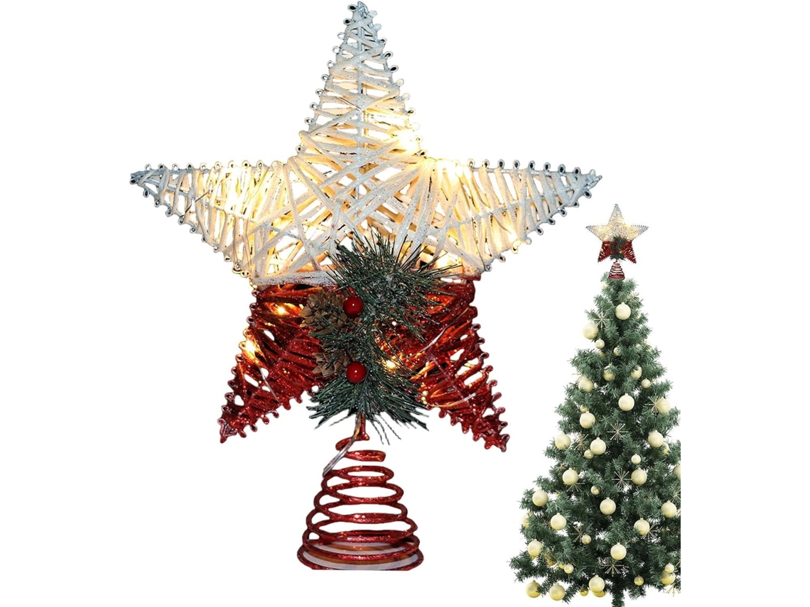 Árvore De Natal Iluminada Em Formato De Estrela | Decorações Divertidas Para Árvore De Natal | Festas De Fim De Ano |