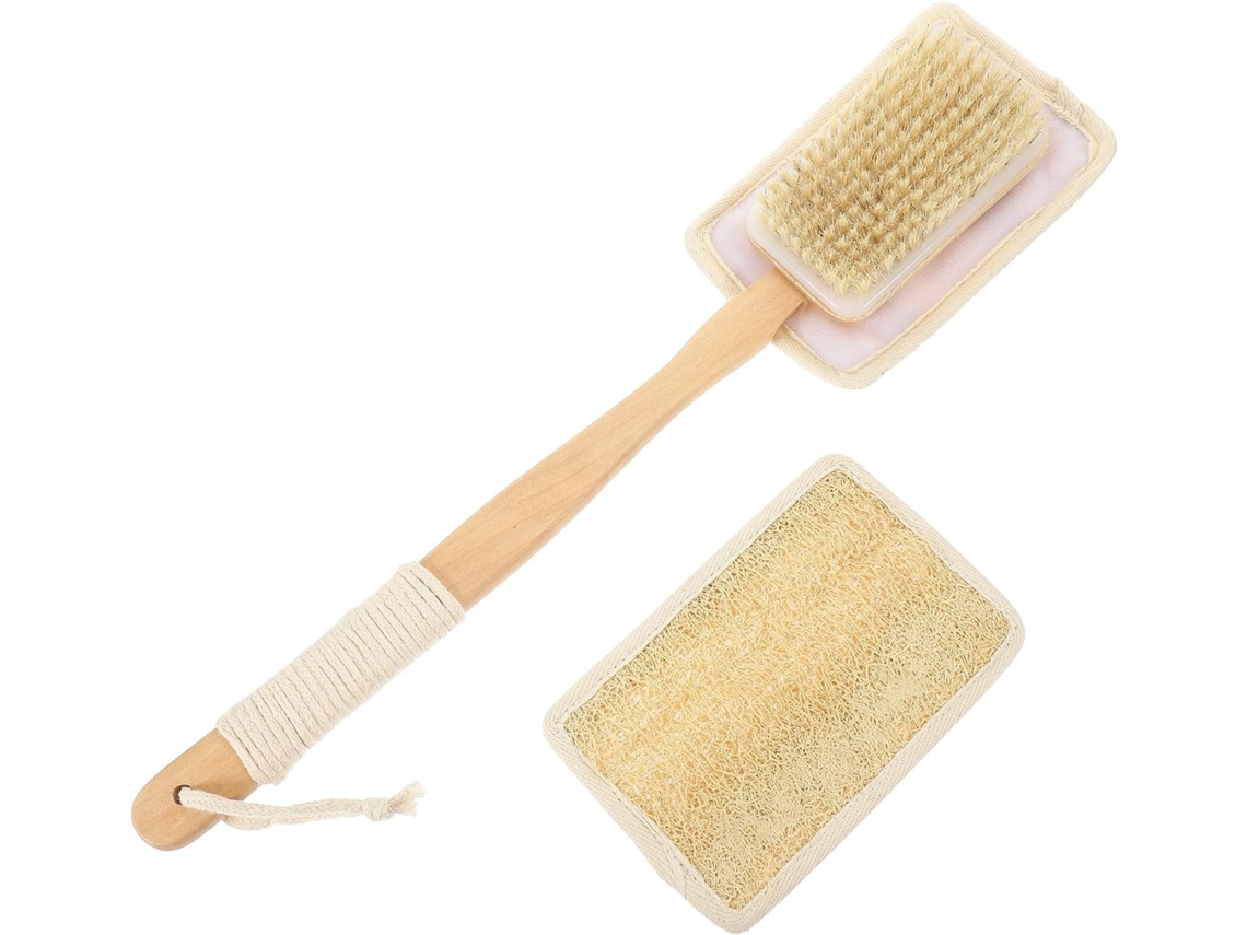 Escova De Banho Ciieeo Com Cabo Longo E Esponja Bucha Para Esfoliação Profunda Limpeza Das Costas, Conjunto De 2 Peças