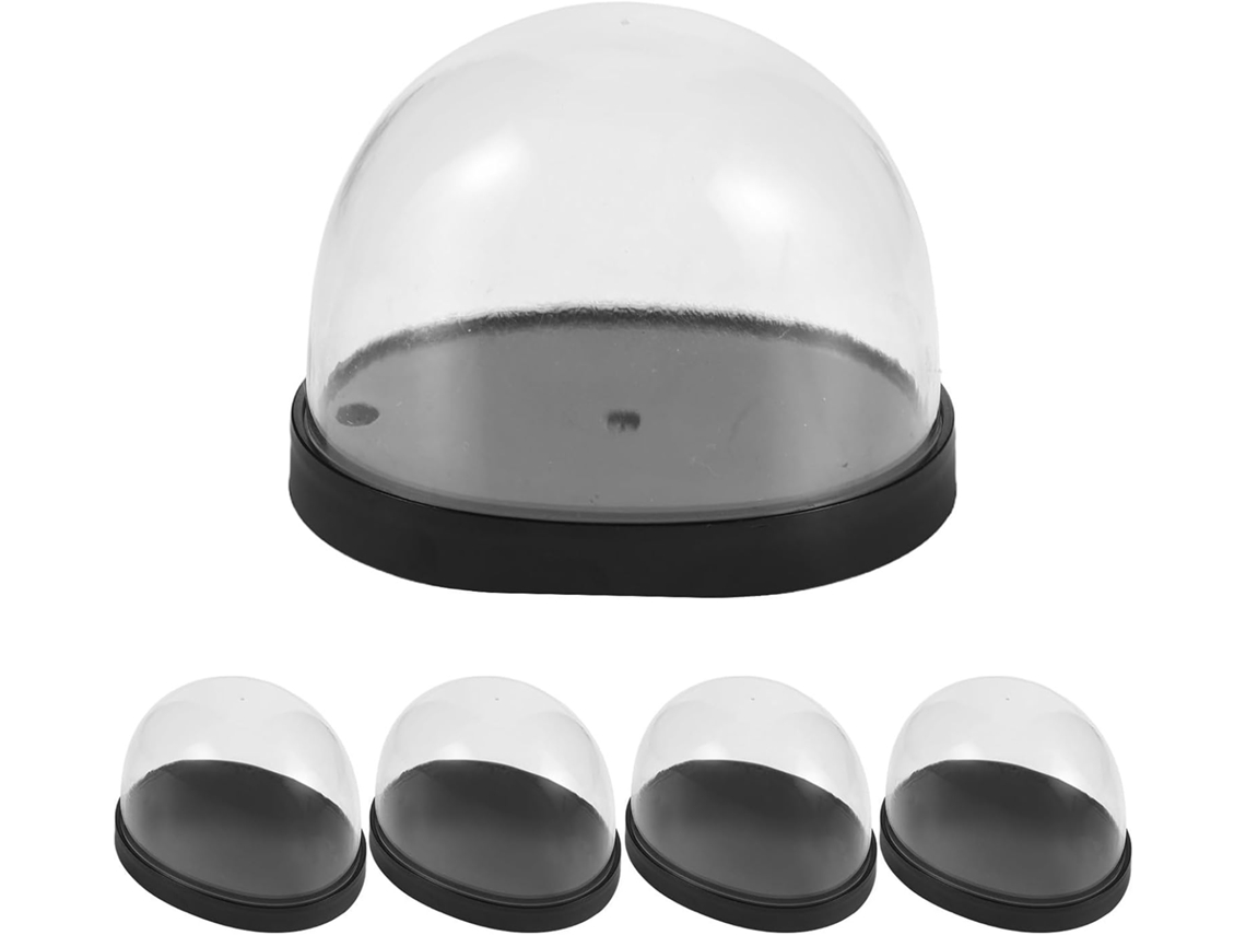 Garneck Meia Esfera Com 5 Cúpulas E Base De Plástico Transparente Preto, Cobertura À Prova De Poeira Para Bolos E Flores