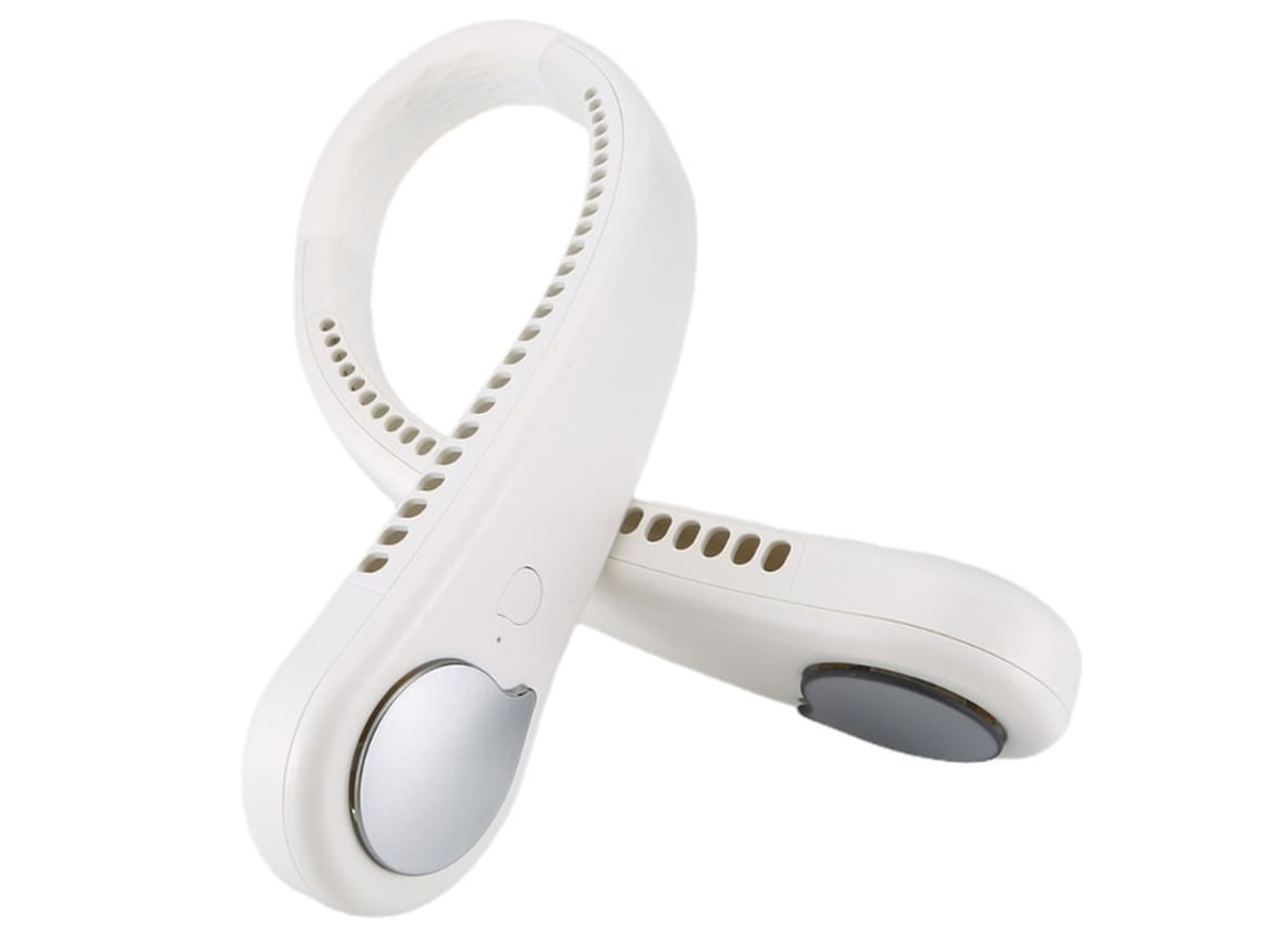 Ventilador De Pescoço Sem Lâminas Com Fluxo De Ar De 360 Pequeno Ventilador Portátil Mãos Livres Usb Branco Lalamoli