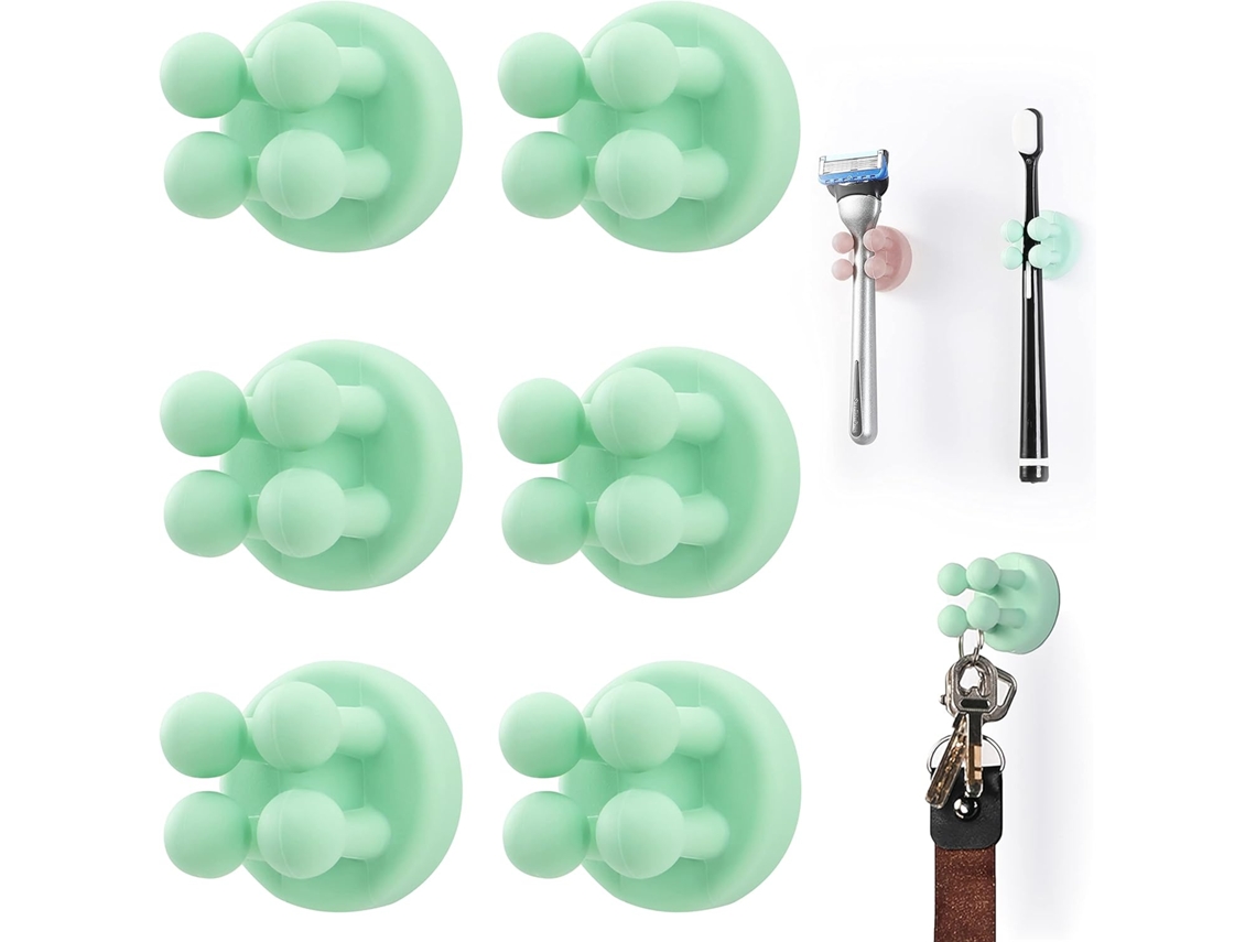 Conjunto de 6 suportes de Silicone com gancho AQUAFORGE