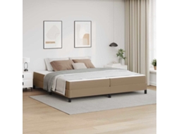 Vidaxl Estrutura Da Cama Com Colchão Cappuccino 200 X 200 Cm Tecido