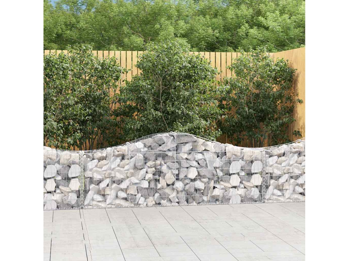 Vidaxl Cestos Gabião Arqueados 10pcs 200x30x60/80 Cm Ferro Galvanizado