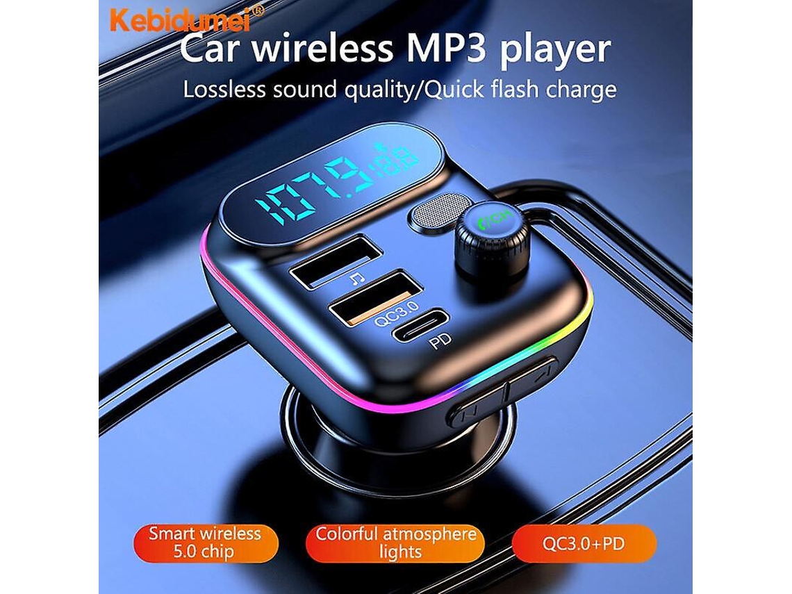 Transmissor Fm Para Carro C29 Bluetooth 5.0 Mp3 Player Entrada Dc12v/24v Dual Usb 3.1a Pd 3.1a Carregador De Carro De Carga Rápida Brilvibera