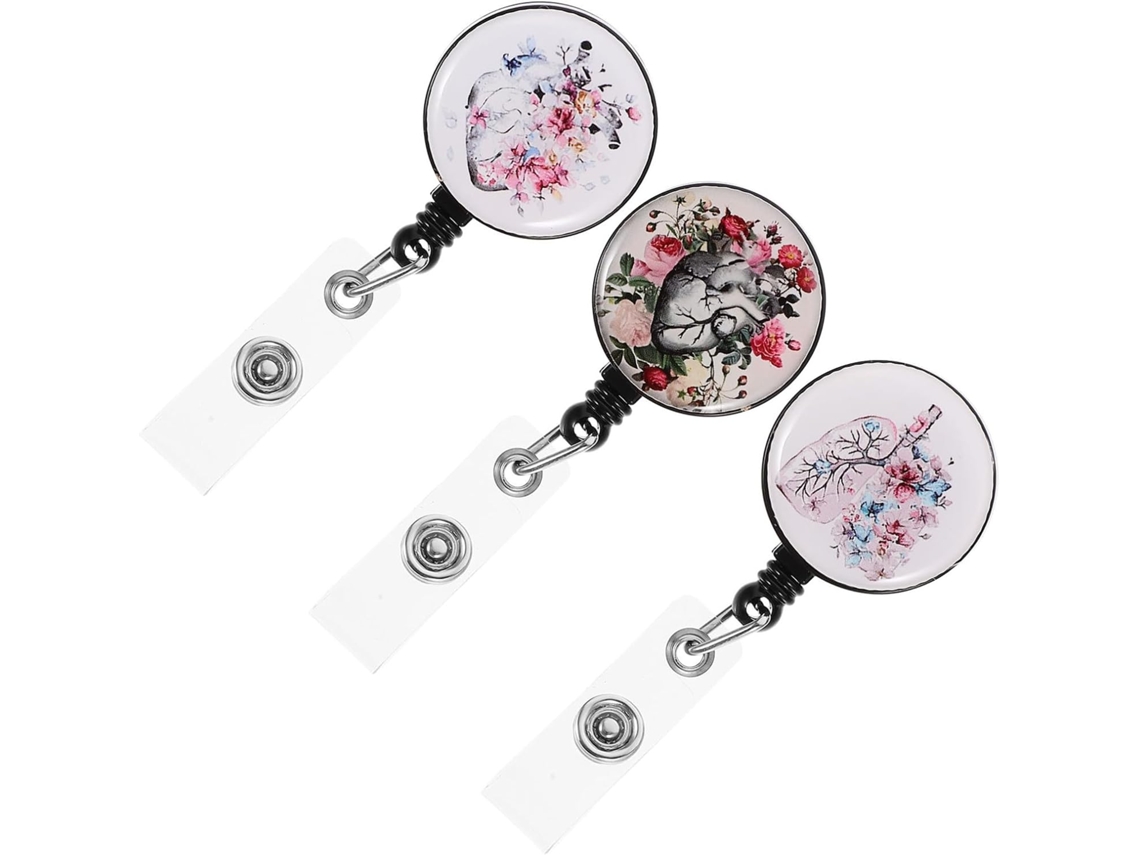 Conjunto De 3 Porta Crachás Retráteis Crafthrou Em Abs E Liga De Alumínio, Leves E Duráveis, Com Clipes Extensíveis Para