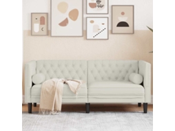 Vidaxl Sofá Chesterfield Com Rolos 2 Lugares Veludo Creme