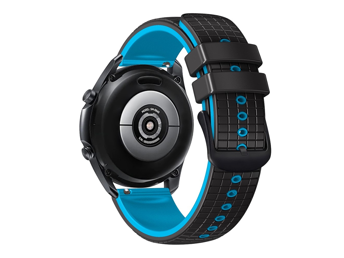 Bracelete Silicone Textura de Grades 22Mm Duas Cores Liberação Rápida para Huawei Watch Buds/Gt3 Se/Gt3 Pro Preto/Céu Azul