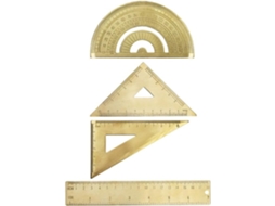 Conjunto De Réguas Triangulares De Latão Maciço Banhadas A Ouro Com