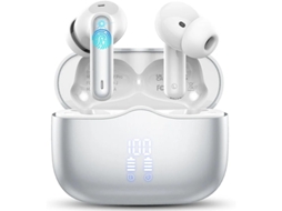 Auriculares Sem Fio Som Estéreo Hifi Dágua Display Led Duplo Carregamento Bestvite Bluetooth Com Cancelamento De Ruído Branco