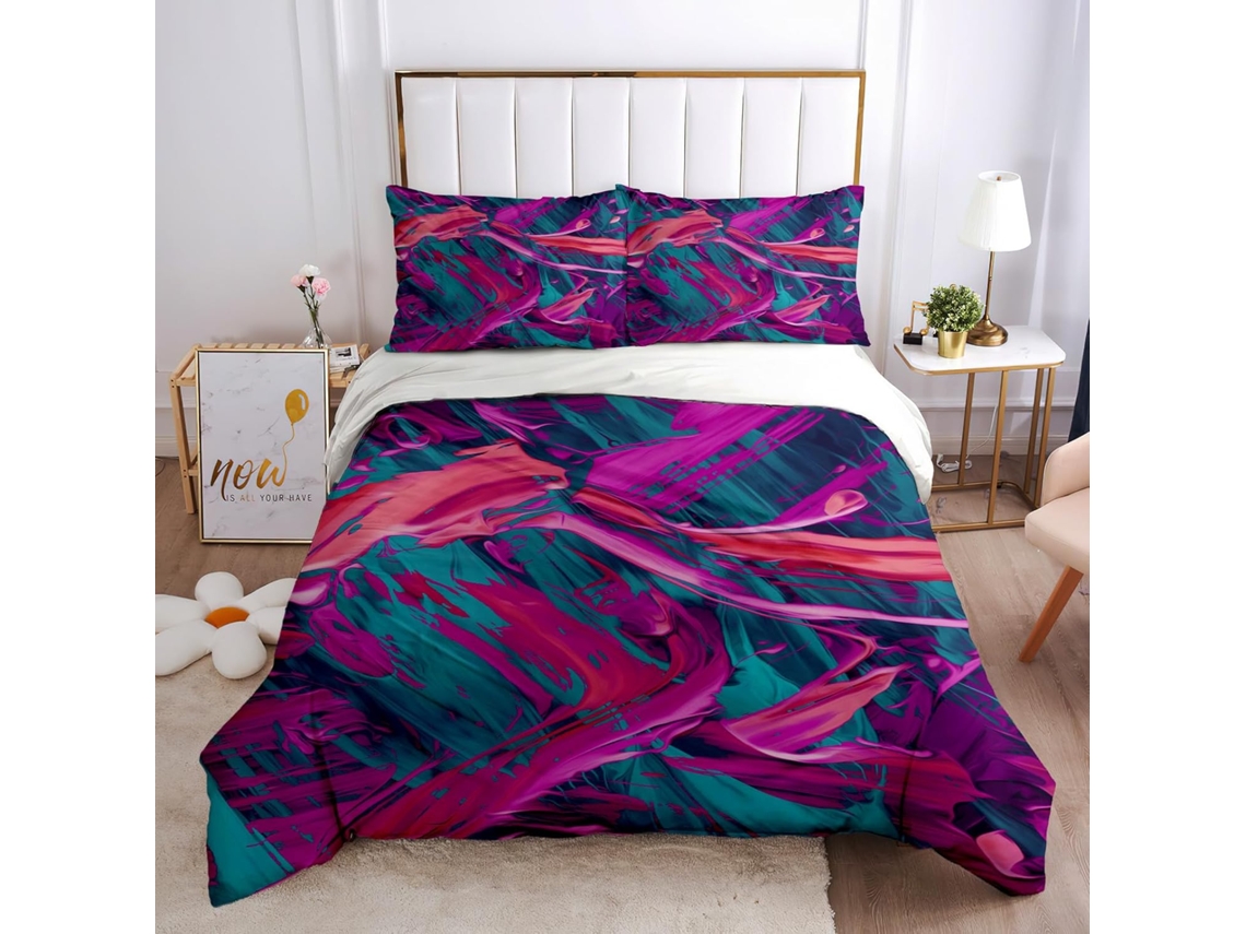 Capa de Edredom com 2 Fronhas 65x65cm em Microfibra Fronha 240x260cm,