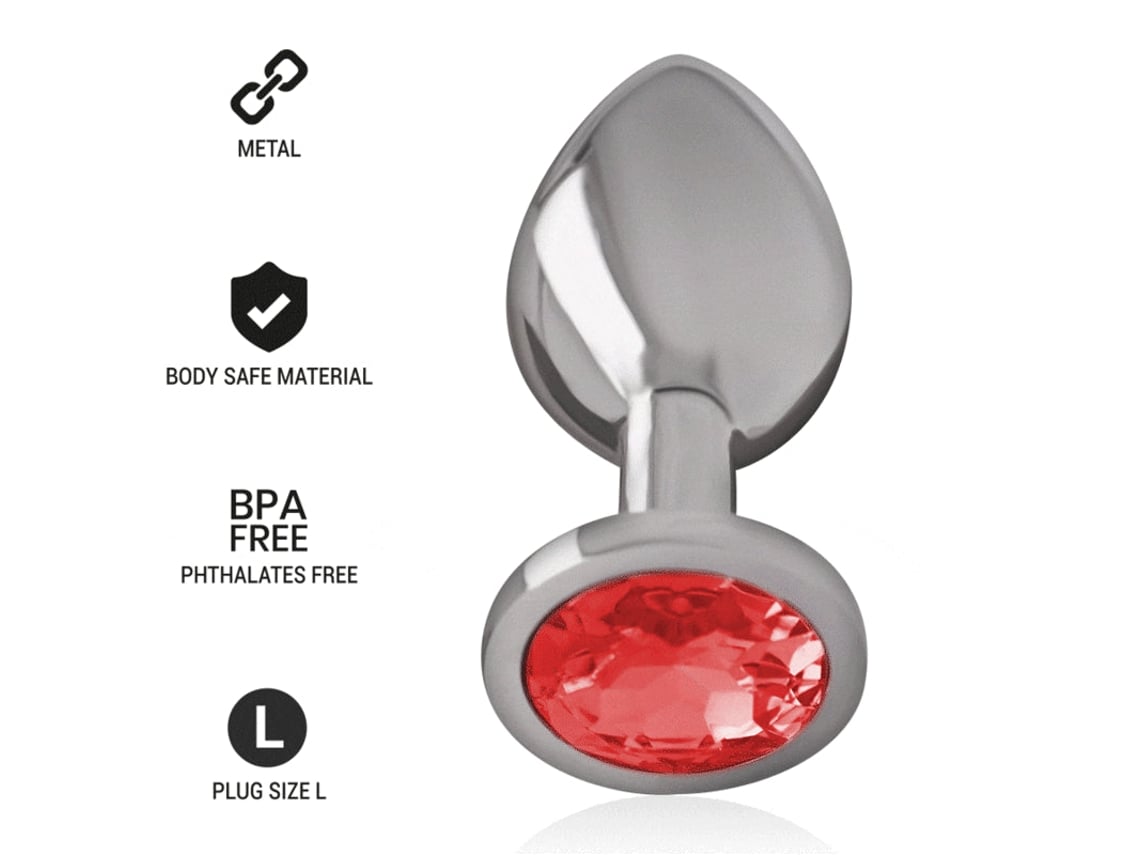 Intense - Plug Anal De Metal De Alumnio Com Cristal Vermelho Tamanho L |  Worten.pt