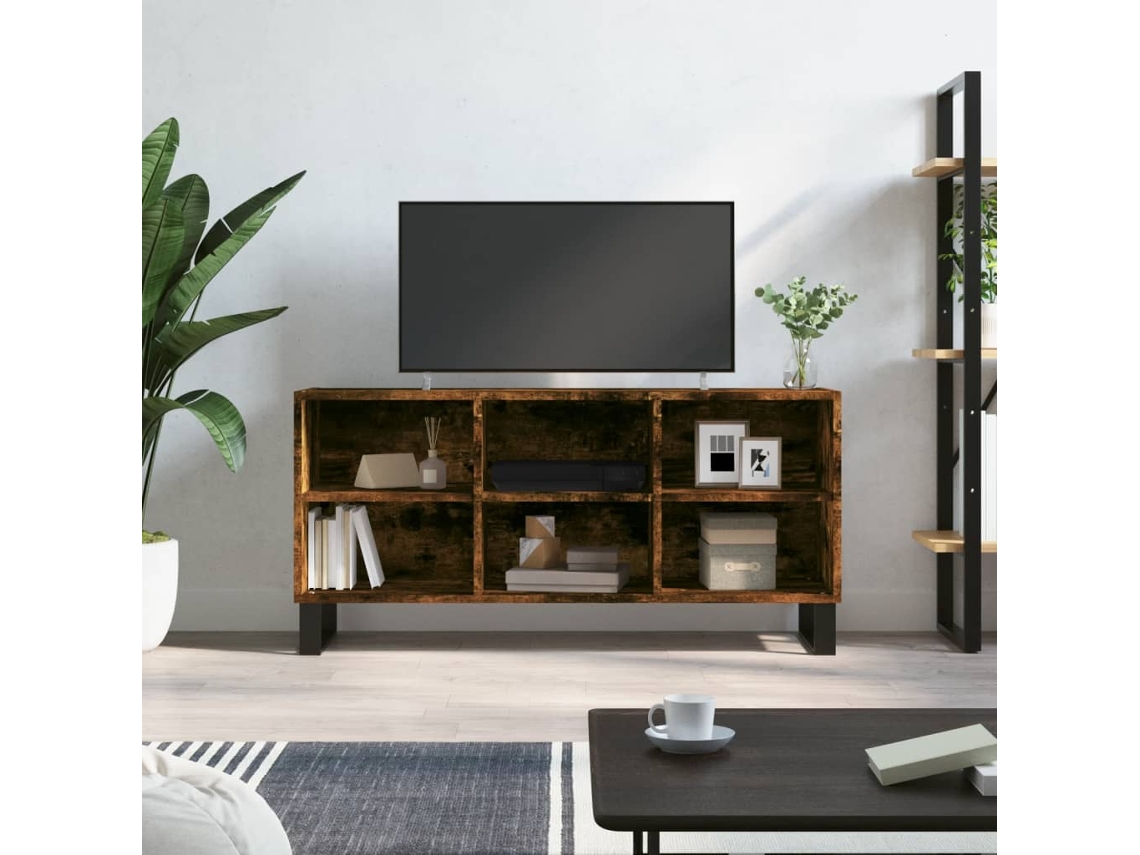 Vidaxl Móvel De Tv 103,5x30x50 Cm Derivados Madeira Carvalho Fumado