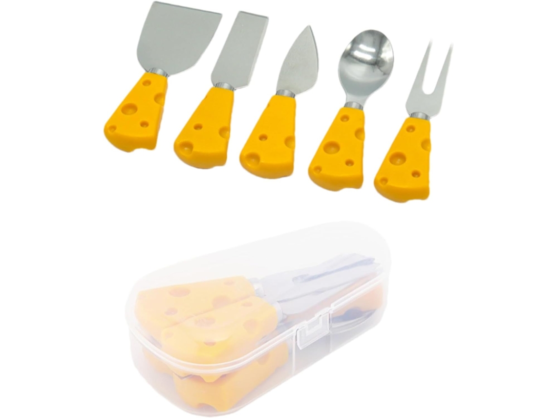 Conjunto De 5 Facas Para Queijo Com Caixa Armazenamento Aquaforge