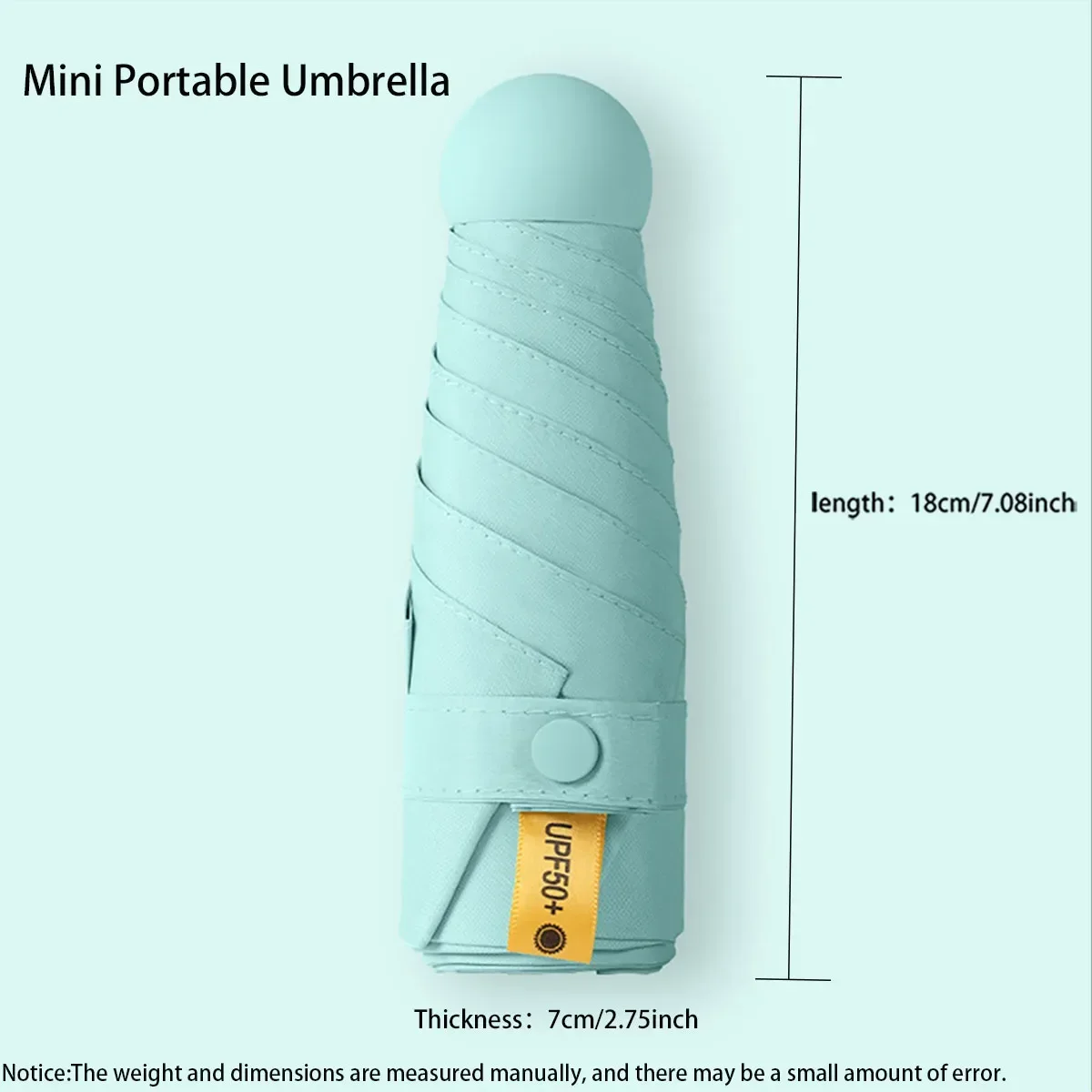 (verde Claro, 6k) Guarda-chuva Dobrável, Leve, Mini, Portátil, Para Proteção Solar Externa.