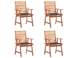 Outdoor Chair, Outdoor Chairs Vidaxl Cinzento-acastanhado Madeira De Acácia (n/a)