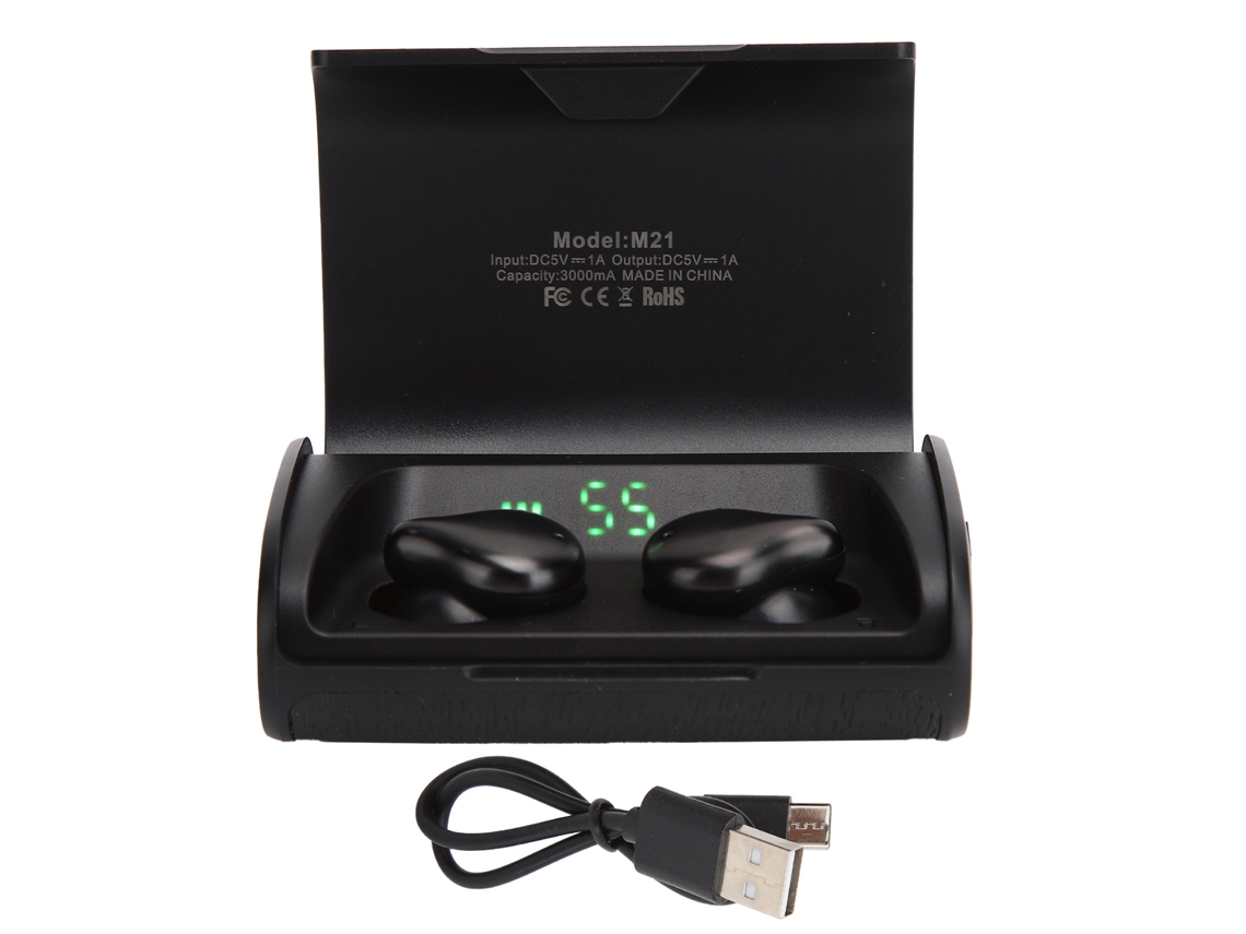 Fone De Ouvido Bluetooth 5.0 Sem Fio Touch Earbuds Com Display Led Para Esportes M21