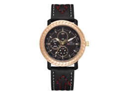 Reloj De Pulsera Analógico De Cuarzo Clásico Casual Para Hombres Con Correa De Cuero Pu Negro