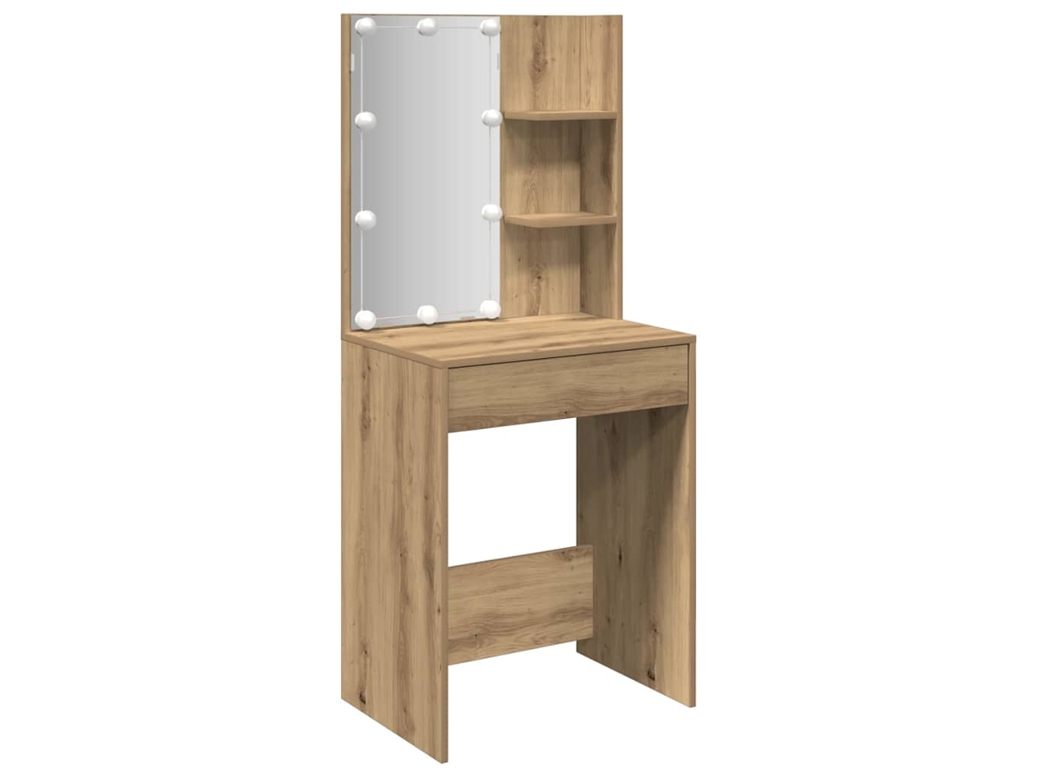 Vidaxl Toucador Com Luzes Led 60x40x140 Cm Cor Carvalho Artisiano