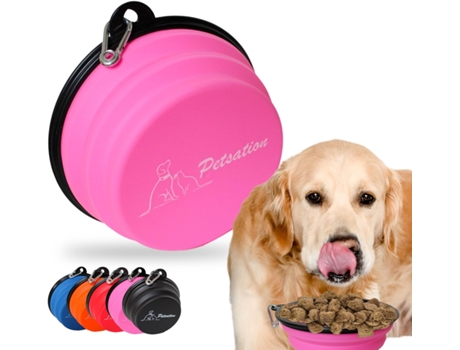 Tigela de Viagem PETSATION Rosa 2X1L