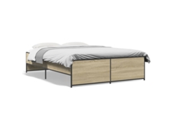 Bed Frame, Bed Frames Vidaxl Marrom Madeira Processada (140 X 190 Cm)