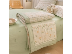 Colcha Acolchoada Fansu 3 5 Tog Capa de Cama Edredom para Ar Condicionado Enchimento Algodão Rosa e Verde Sofá