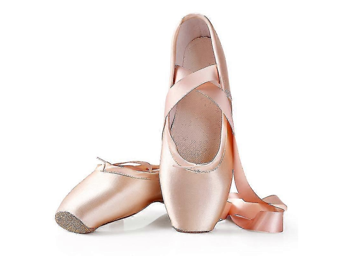 Sapatilhas De Ponto De Ballet Com Ribbon E Almofadinhas Para Mulheres