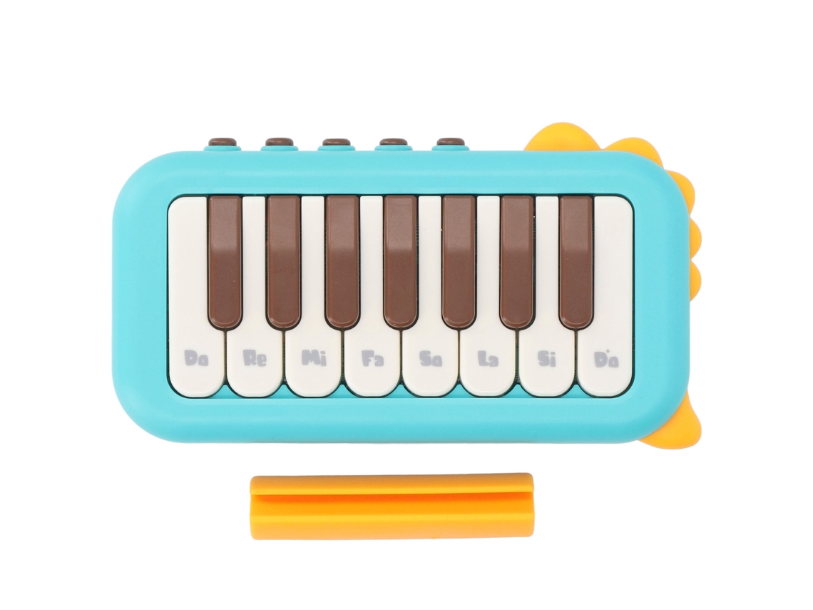 Piano eletrônico de bolso para crianças, brinquedo educativo para meninos e meninas, azul.