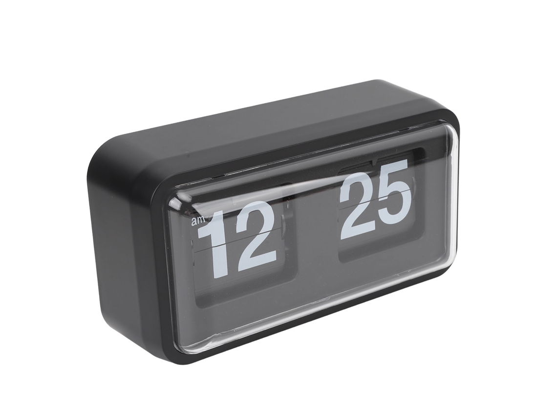 Reloj De Mesa Flip Retro Mecánico Con Cubierta Clara Estilo Innovador Para Decoración Hogar Oficina Negro