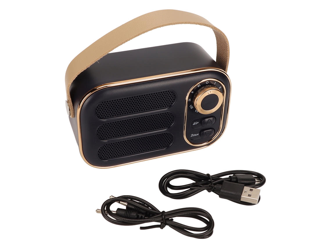 Alto falante Bluetooth EOOCOO Preto com Bateria Interna