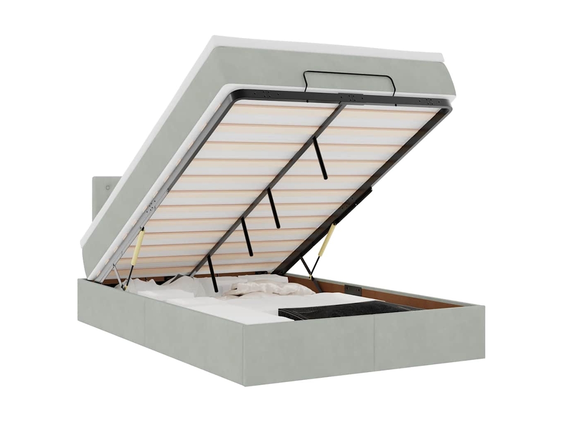 Ottoman Bed Frame, Ottoman Bed Frames Vidaxl Cinzeto Veludo (120 X 190 Cm)