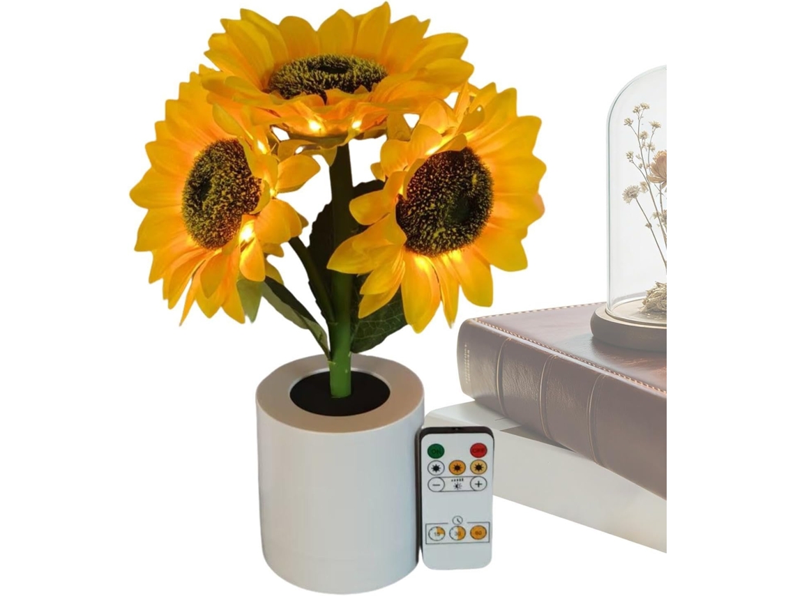 Lanterna floral ajustável e recarregável com luz intermitente.