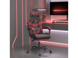 Vidaxl Cadeira Gaming Giratória + Apoio Pés Couro Artific. Preto/tinto