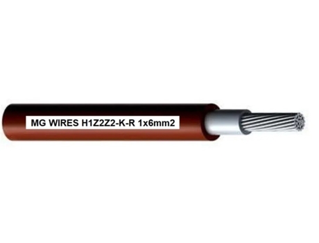 Cabo Fotovoltaico // Fios Mg // 1x6mm2, 0,6/1kv Vermelho H1z2z2 K R 6mm2 Rd, Pacote de 50m