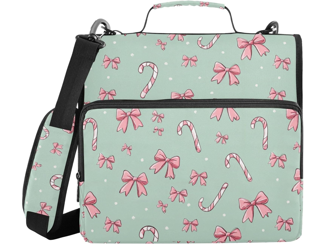 Pasta Com Bolsos Extras, Alça De Ombro, Vários Bolsos De 3, 8cm, 3 Argolas, Bolsa Fichário Materiais De Escritório