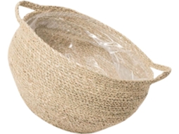 Cesto Rústico Trançado À Mão Para Guardar Flores, Com Alça, Para Decoração De Casa.