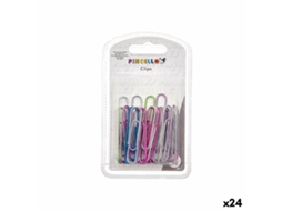 Clipes Grande Multicolor Metal 24 Unidades
