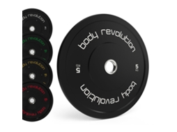 Discos Olímpicos Body Revolution 30kg (2x5kg, 2x10kg) – Revestidos A Borracha, Padrão Iwf, Compatíveis Compativeis Con Bar De 2”,