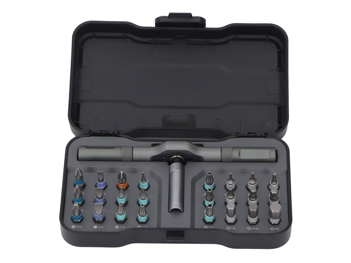 Kit de Chave Fenda com Catraca Multifuncional 24 Peças para Reparos e Manutenções