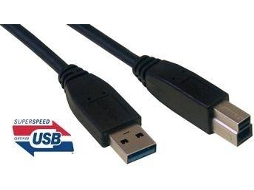 Cabo de Dados MCL (USB A - USB B - 2 m - Preto)
