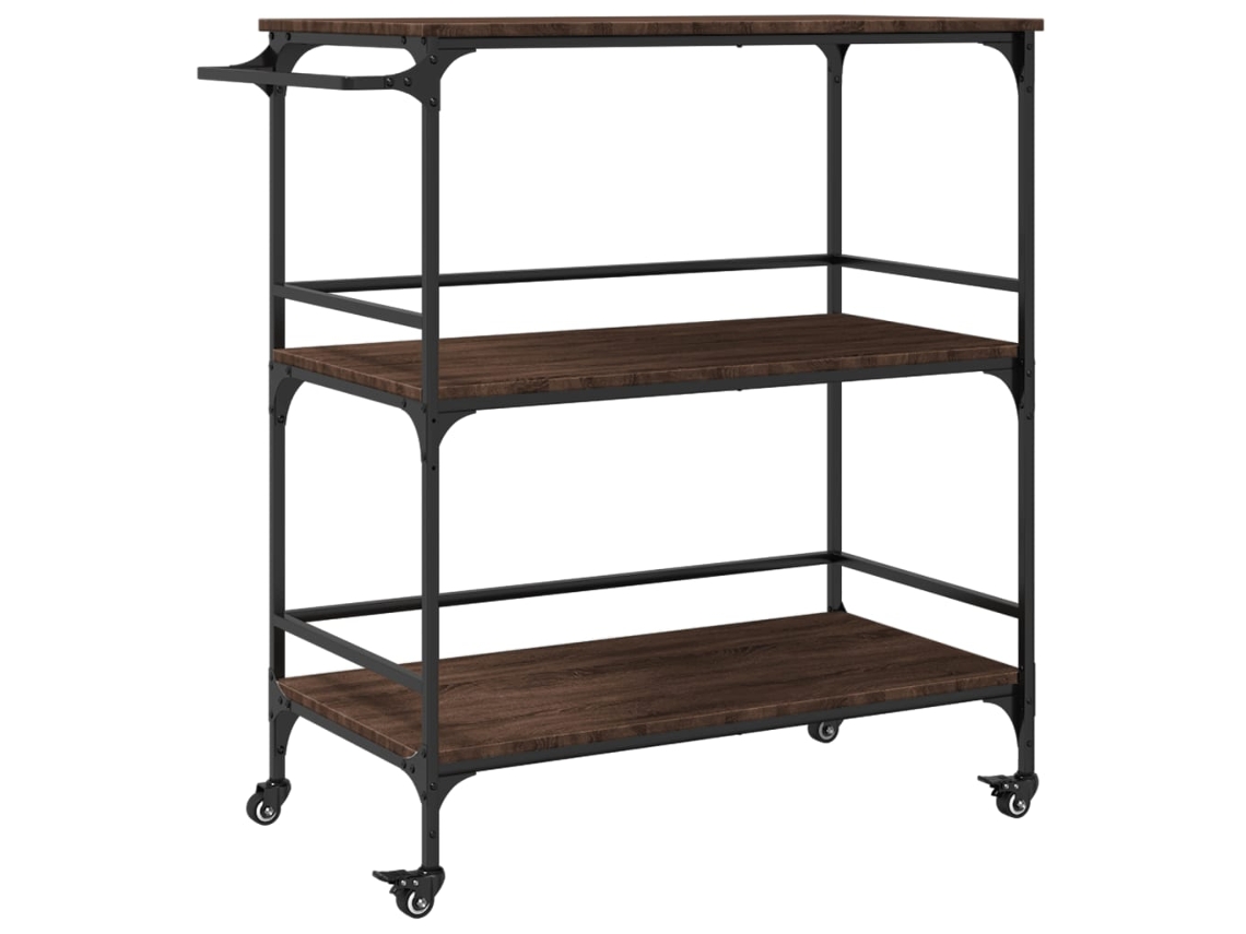 Kitchen Trolley, Kitchen Trolleys Vidaxl Marrom Madeira Processada (n/a)