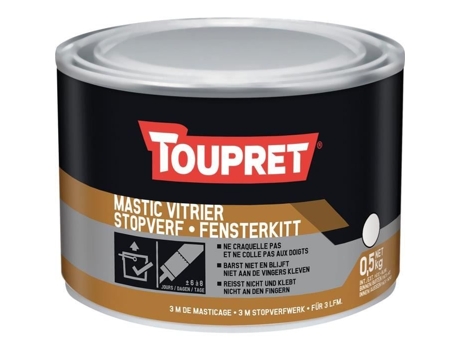 Massa Para Vidraceiro Não Especificada Pote De 1 Kg Branca Fosca Interior/exterior Toupret