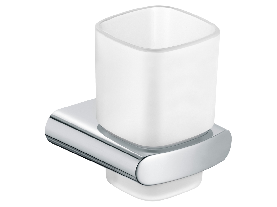 Suporte De Vidro Keuco Elegance, Vidro De Cristal Genuíno Fosco, Cromado, 11650019000