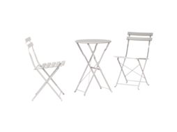 Conjunto 3 Conjunto De Móveis Para Exterior Vidaxl Bege Aço (50 X 50 X 71 Cm)