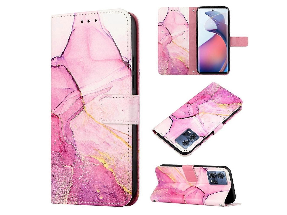 Capa De Celular Flip Em Couro Com Estampa De Mármore Para Motorola Moto S30 Pro 5g Pt003