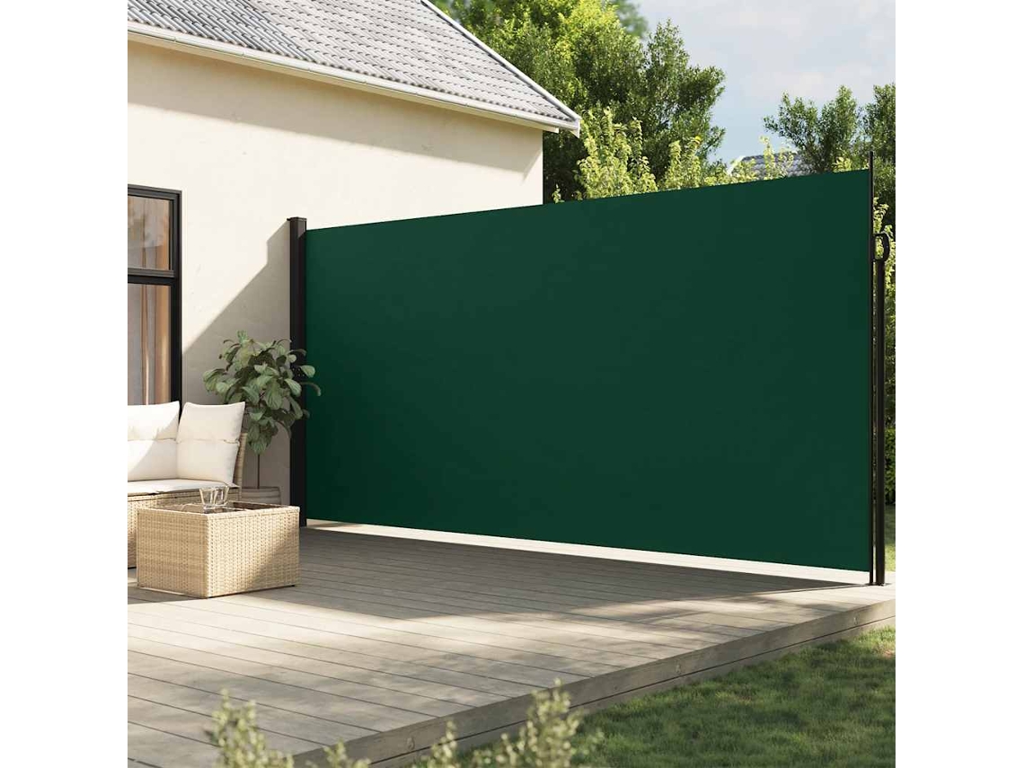 Vidaxl Toldo Lateral Retrátil 220x500 Cm Verde-escuro