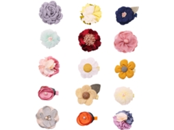 Conjunto De 15 Presilhas De Cabelo Florais Para Mulheres - Acessórios Decorativos