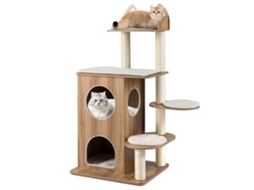 Árvore para gatos de 122 cm com condomínio de 2 andares e postes de sisal NORTHIX