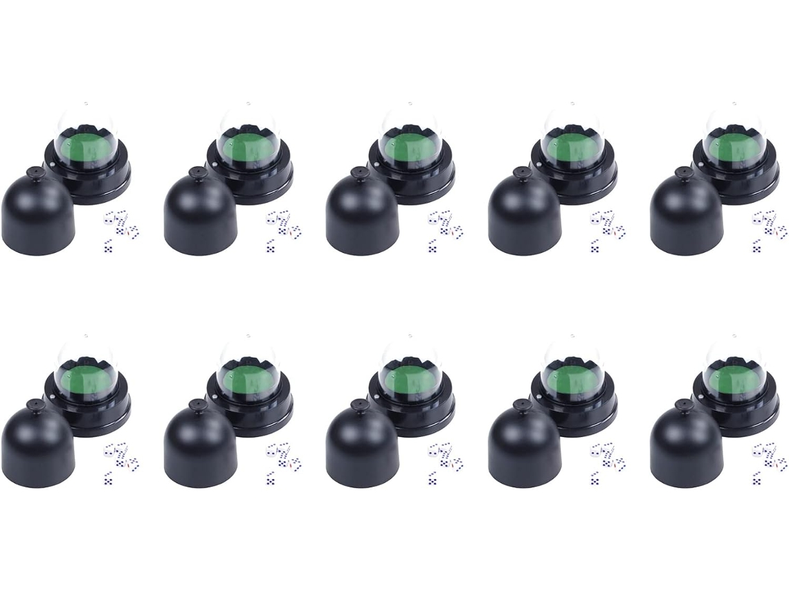 Conjunto de 10 Dados de Rolagem Automáticos para Festas, Bares e Pubs, Alimentados por Bateria, Incluindo 5 Dados Pretos. SFUSHOS