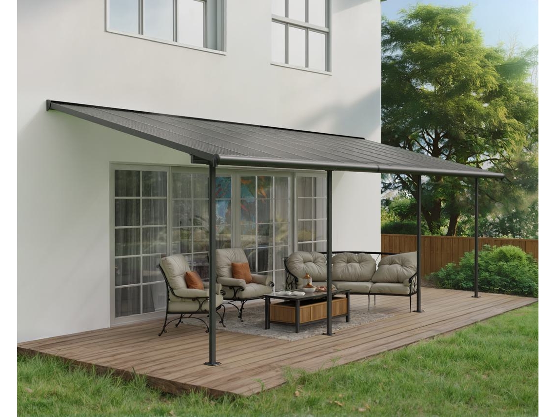 Pérgola CANOPIA Capri Cobertura para Terraço de Aluminio 3X7.4 m Cinza