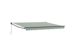 Toldo Retrátil Manual Verde E Branco Vidaxl Verde Poliéster